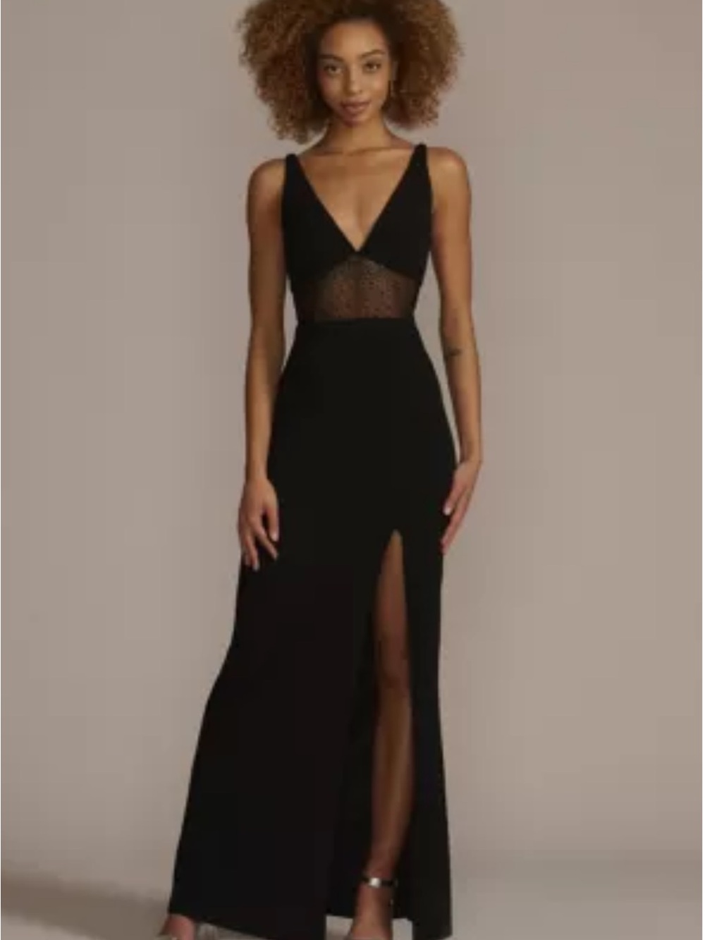 Jules & Cleo Black V-Neck Evening Gown